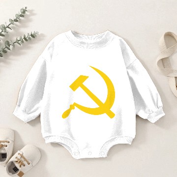 Discover Hammer and sickle (yellow) Baby Romper Sweatshirts