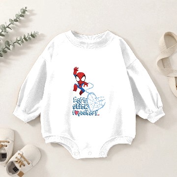 Discover Spider-Man Valentine | Let's Stick Together Baby Romper Sweatshirts