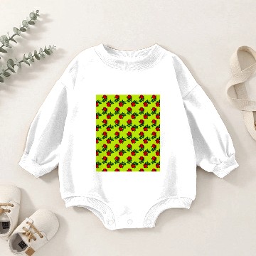 Discover red roses lime green Baby Romper Sweatshirts