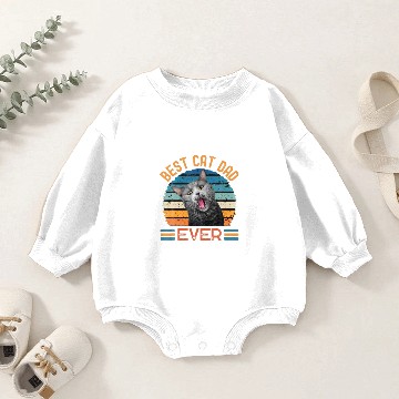 Discover Best Cat Dad Ever Funny Black And Grey Cat Baby Romper Sweatshirts