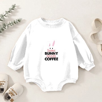 Discover Some Bunny Needs Coffee Cute Vintage Sleeveless Baby Romper Sweatshirts