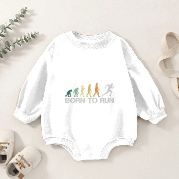 Discover Born to Run Running Runner Evolution Retro Plus Size Baby Romper Sweatshirts