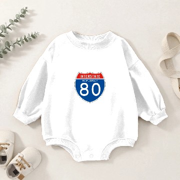 Discover Interstate Sign 80 - New Jersey Baby Romper Sweatshirts