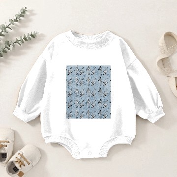 Discover skeleton blue background Baby Romper Sweatshirts