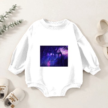 Discover Wolf Fantasy Scene Baby Romper Sweatshirts