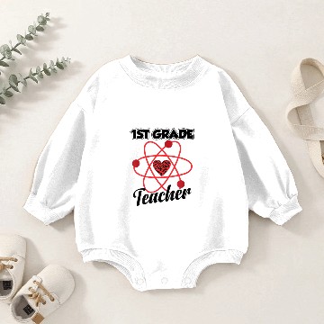 Discover Valentines Day First Grade Teacher Leopard Cheetah Baby Romper Sweatshirts