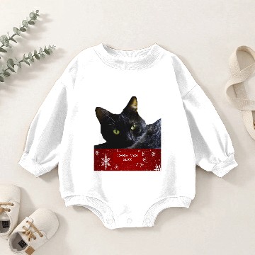 Discover Black Cat Christmas 20XX Baby Romper Sweatshirts