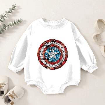 Discover Captain America Comic Patterned Shield Baby Romper Sweatshirts