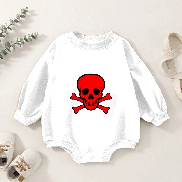 Discover Red Skull & Crossbones Baby Romper Sweatshirts