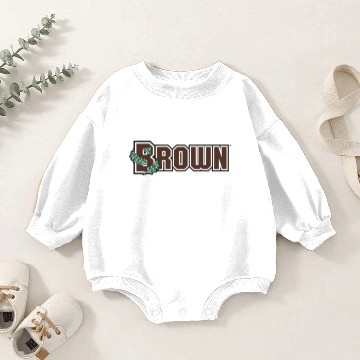 Discover Brown Wordmark Plus Size Baby Romper Sweatshirts