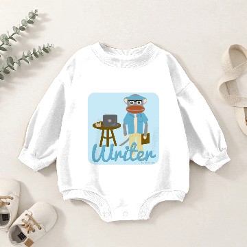Discover Sock Monkey Author Fun Cartoon Character Baby Romper Sweatshirts