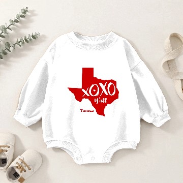 Discover Raider Red XOXO, Y'all - Texas State Shape Baby Romper Sweatshirts