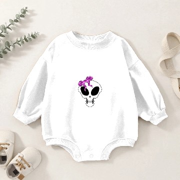 Discover Gothic Alien Girl Skull V2 Baby Romper Sweatshirts