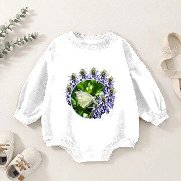 Discover White Butterfly Lavender Flowers Baby Romper Sweatshirts