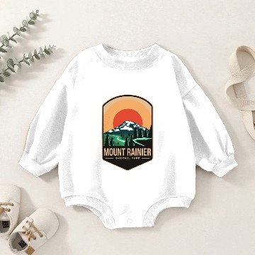 Discover Mount rainier national park emblem patch logo polo Baby Romper Sweatshirts