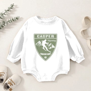 Discover Ski Casper Wyoming Baby Romper Sweatshirts