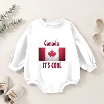 Discover Canada It's Cool Flag  with Snakeskin Texture Baby Romper Sweatshirts