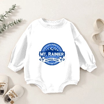 Discover Mt. Rainier Cobalt Baby Romper Sweatshirts