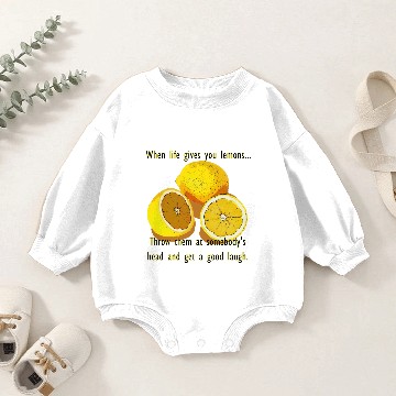 Discover Life Lemons Dark Humor Funny Yellow Fruit Baby Romper Sweatshirts