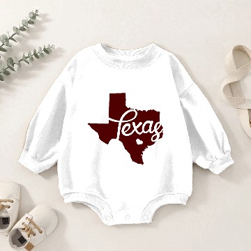 Discover Maroon Texas Heart Baby Romper Sweatshirts