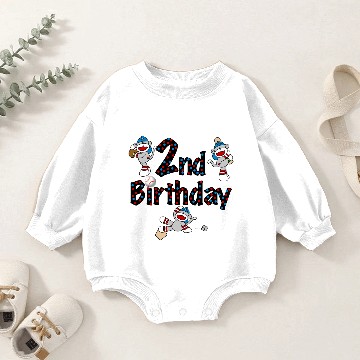 Discover Sock Monkey Baseball Birthday Baby Romper Sweatshirts