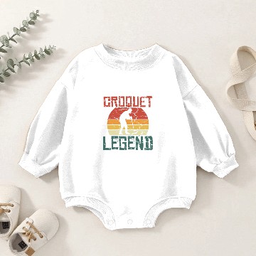 Discover Vintage Distressed Croquet Legend Gift Baby Romper Sweatshirts