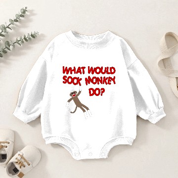 Discover What Would Sock Monkey Do? Baby Romper Sweatshirts