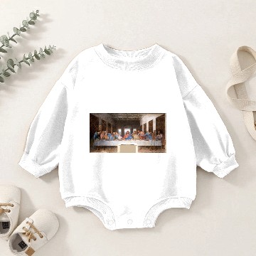 Discover Leonardo da Vinci's The Last Supper (1495-1498) fa Baby Romper Sweatshirts