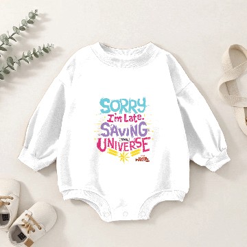 Discover Captain Marvel | Saving The Universe Typography Baby Romper Sweatshirts