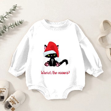 Discover Cranky Christmas Cat Where's the Eggnog Baby Romper Sweatshirts