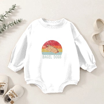 Discover Retro Bagel Dogs Gift Baby Romper Sweatshirts