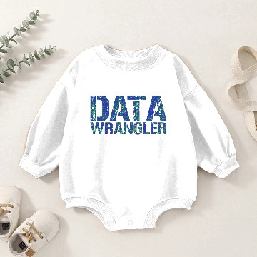 Discover DATA WRANGLER ringer  w. blue/green design Baby Romper Sweatshirts