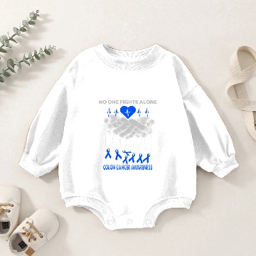Discover colon cancer hand no one fights alone Baby Romper Sweatshirts