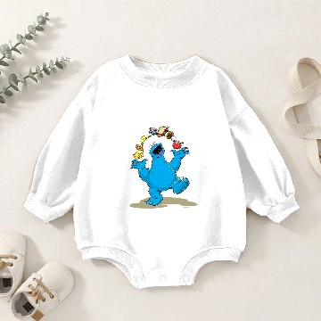Discover Vintage Cookie Monster Juggling Baby Romper Sweatshirts