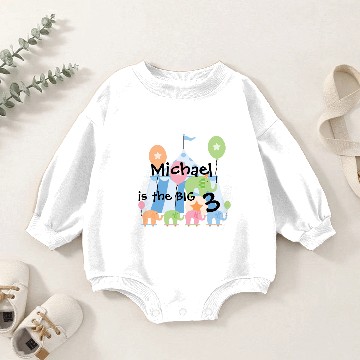 Discover Circus Elephants Customizable Birthday Baby Romper Sweatshirts