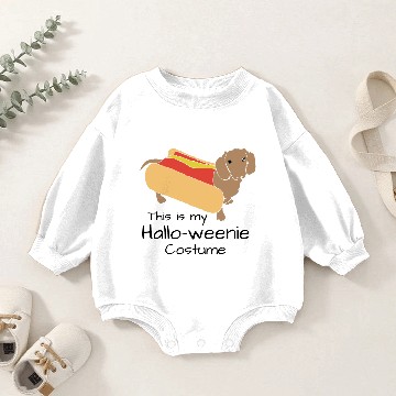 Discover Hot Dog Hallo-Weenie Funny Weiner Dog Baby Romper Sweatshirts