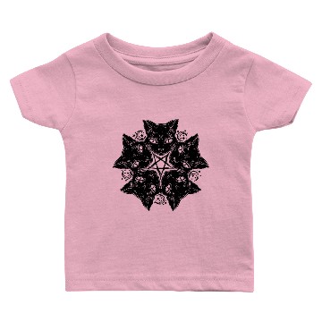 Discover Catagram - Cat Pentagram - Occult - Goth in Black Baby T-shirts