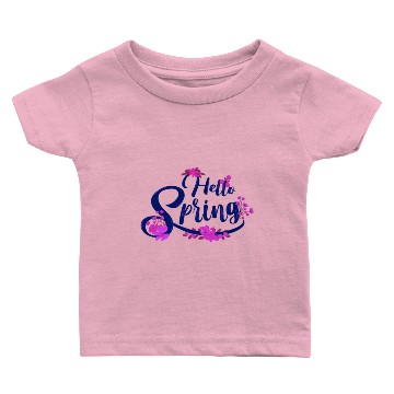 Discover Hello Spring Colourfull Text Baby T-shirts