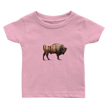 Discover Bisons Forest Double exposure Baby T-shirts