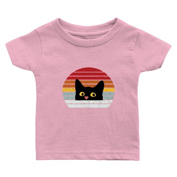 Discover Retro Black Cat Sunset Baby T-shirts