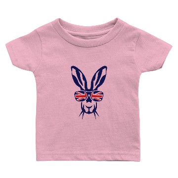 Discover hare rabbit head bezel english flag 1 Baby T-shirts