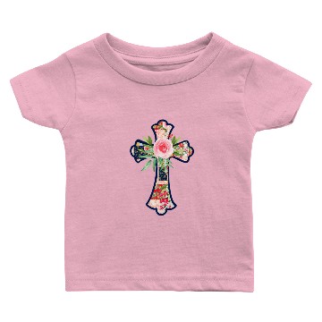 Discover Floral Patchwork Cross Premium Baby T-shirts