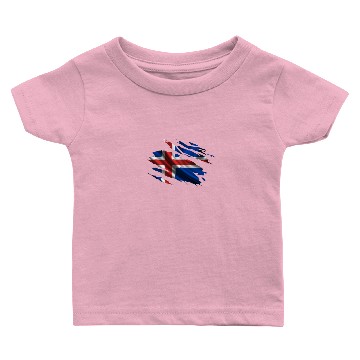 Discover Iceland Ripped Flag Baby T-shirts