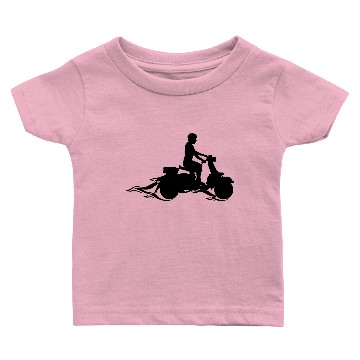 Discover flames scooter fire hot burning man guy boy driver Baby T-shirts