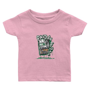 Discover Pine Green 4s Unisex Baby T-shirts Paid In Full Graphic