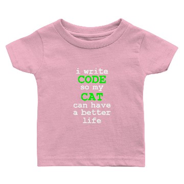 Discover Cat Paws Code Coding Computer Science Cat Gift Baby T-shirts