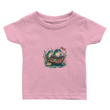 Discover Frog Gift Book Funny Retro Frog Toad Cottagecore Aesthetic Book Lover Baby T-shirts