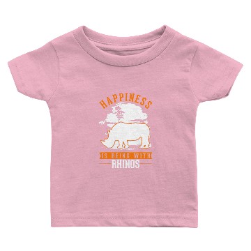 Discover Rhino Gift Happiness is being with Rhinos Baby T-shirts