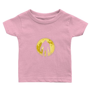 Discover Scary Cryptid ghosts Forest a yellow Full Moon with Bigfoot Baby T-shirts