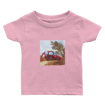 Discover Kubota Tractor with Backhoe attached - Kubota Tractor - Baby T-shirts